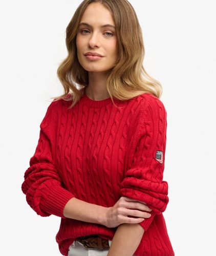 Damen Lässiger Zopfmuster-pullover - Größe: 36 - Superdry - Modalova