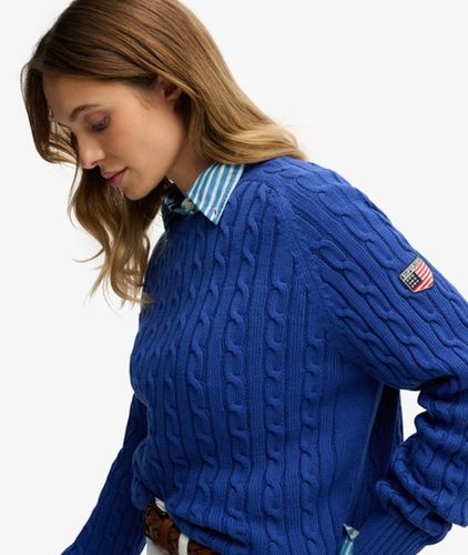 Damen Lässiger Zopfmuster-pullover - Größe: 38 - Superdry - Modalova