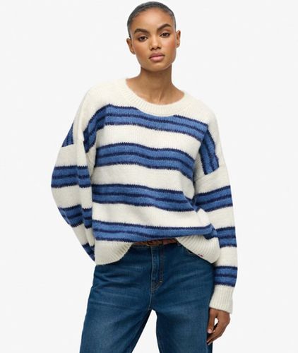 Damen Gestreifter Strick-pullover mit Lockerer Passform - Größe: 42 - Superdry - Modalova
