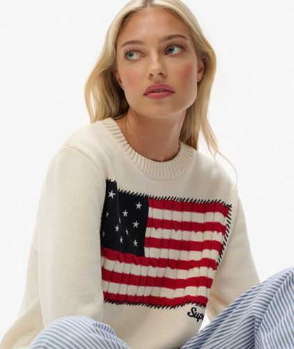 Damen Athletic Essentials Americana Flag Strickpullover - Größe: 38 - Superdry - Modalova