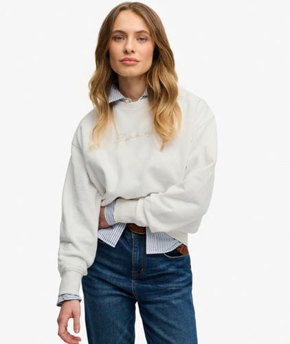 Damen Script Brand Sweatshirt mit Lockerer Passform - Größe: 36 - Superdry - Modalova