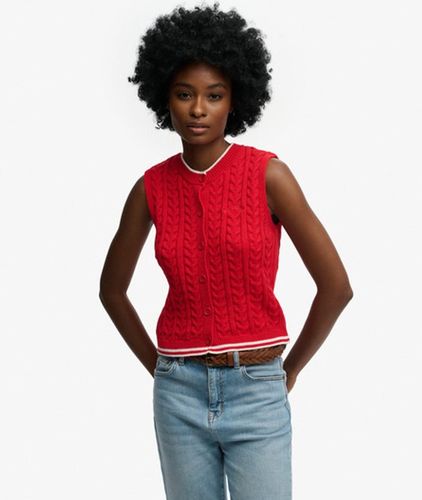 Damen Cable Knit Tanktop mit Knopfleiste - Größe: 40 - Superdry - Modalova