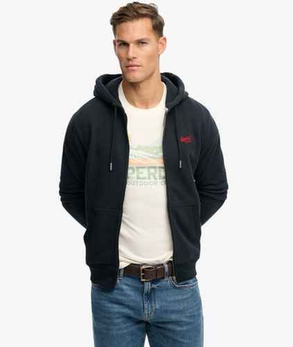 Herren Baumwolle Essential Logo Zip-Kapuzenpullover Mit Angerauter Innenseite, , Größe: L - Superdry - Modalova