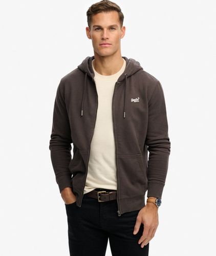 Herren Baumwolle Essential Zip-Kapuzenpullover Mit Angerauter Innenseite, , Größe: S - Superdry - Modalova
