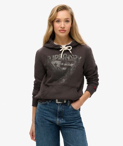 Damen Baumwolle Gedruckt American Eagle Kapuzenpullover, , Größe: 44 - Superdry - Modalova