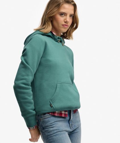 Damen Baumwolle Gesticktes Logo Essential Kapuzenpullover, - Größe: 36 - Superdry - Modalova
