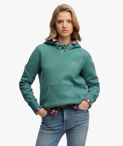 Damen Baumwolle Gesticktes Logo Essential Kapuzenpullover, - Größe: 36 - Superdry - Modalova