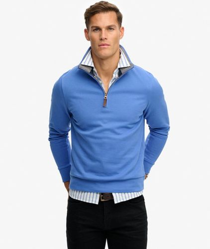 Herren Essential Piqué Pullover mit Reißverschluss - Größe: Xxl - Superdry - Modalova