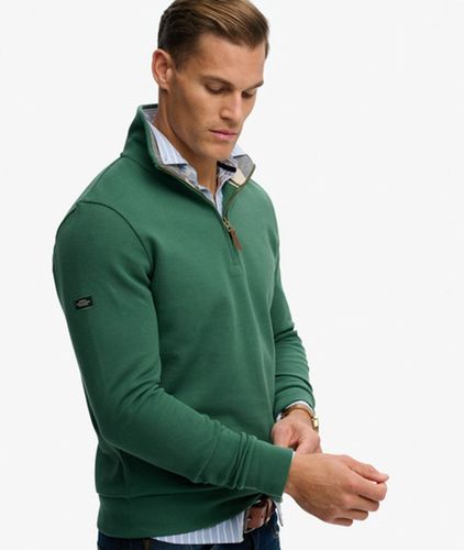 Herren Essential Piqué Pullover mit Reißverschluss - Größe: XL - Superdry - Modalova