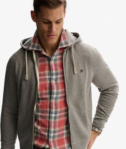 Herren Baumwolle Gesticktes Logo Monogram Kapuzenpullover Und Reißverschluss, , Größe: S - Superdry - Modalova