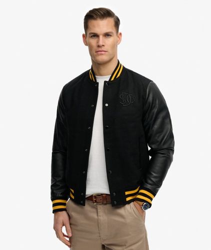 Herren Wolle Gesticktes Logo Classic Varsity Bomberjacke, - Größe: M - Superdry - Modalova