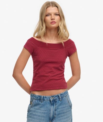 Damen Athletic Off Shoulder Muster-top - Größe: 36 - Superdry - Modalova