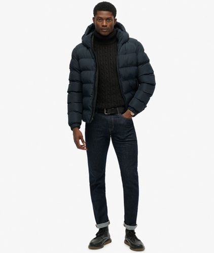 Co Men's Hooded Sports Puffer Jacket / Eclipse /eclipse - Size: XL - Superdry - Modalova