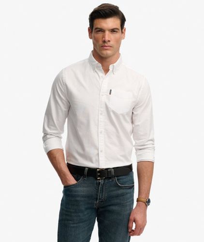 Herren Essential Oxford Langarmhemd - Größe: L - Superdry - Modalova