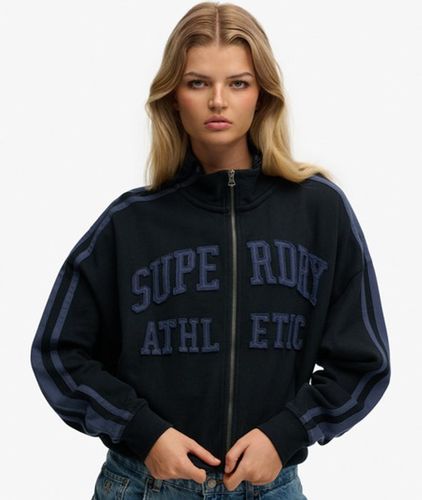 Damen Athletic Essentials Applique Zip-trainingsjacke in OverGröße-passform - Größe: 44 - Superdry - Modalova