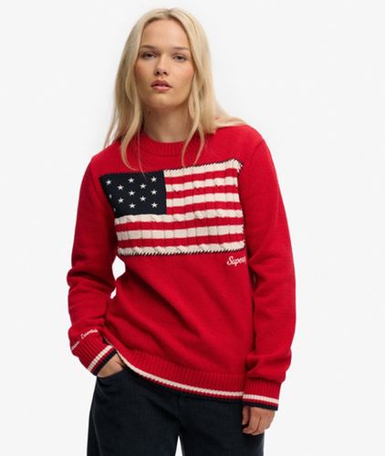 Damen Athletic Essentials Americana Flag Strickpullover - Größe: 40 - Superdry - Modalova