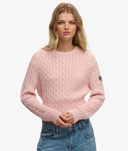 Damen Lässiger Zopfmuster-pullover - Größe: 38 - Superdry - Modalova