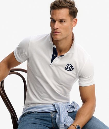 Herren Piqué Monogram Poloshirt - Größe: S - Superdry - Modalova