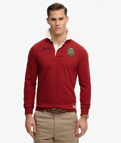 Herren Rugby-oberteil mit Doppeltem Emblem - Größe: L - Superdry - Modalova