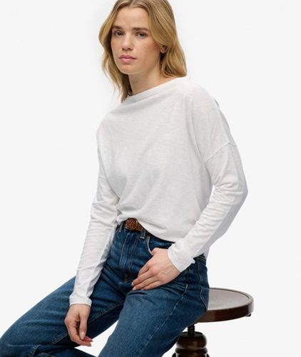 Damen Studios Bootsausschnitt Langarmshirt mit Slub-textur - Größe: 42 - Superdry - Modalova
