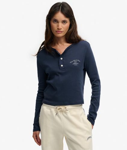 Damen Athletic Essentials Langarmhemd mit Knopfleiste - Größe: 34 - Superdry - Modalova