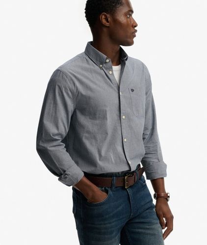 Herren Preppy Poplin Langarmhemd - Größe: L - Superdry - Modalova