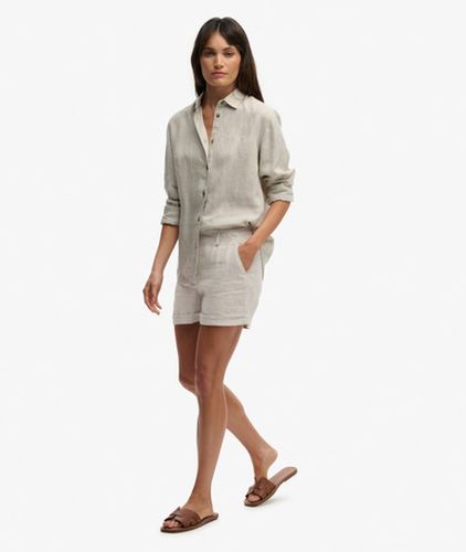 Damen Mittelhoch Geschnittene Leinenshorts - Größe: 30 - Superdry - Modalova
