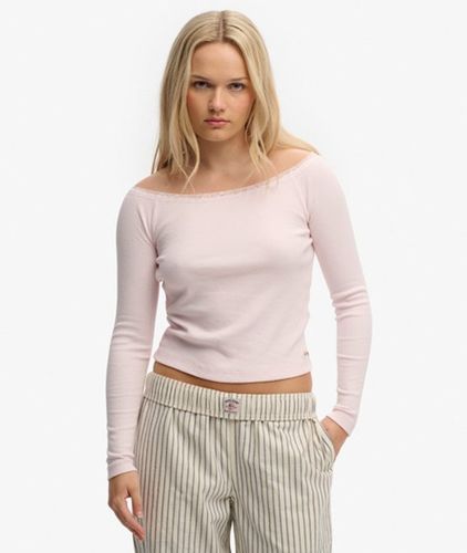 Damen Athletic Essentials Langarmshirt mit Spitze - Größe: 36 - Superdry - Modalova