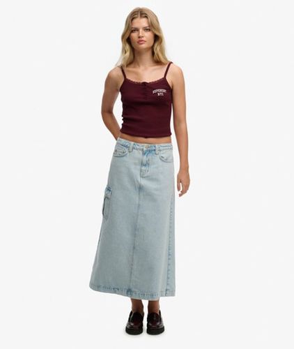 Damen Denim Cargo Maxirock - Größe: 34 - Superdry - Modalova