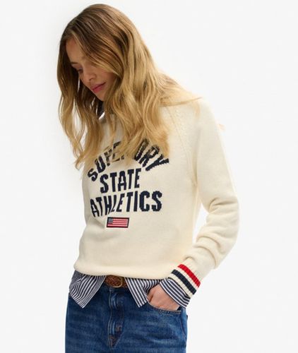 Damen Slouchy Intarsia Strickpullover mit Grafik - Größe: 44 - Superdry - Modalova