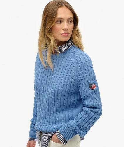 Damen Lässiger Zopfmuster-pullover - Größe: 38 - Superdry - Modalova