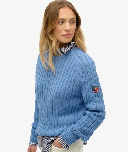 Damen Lässiger Zopfmuster-pullover - Größe: 40 - Superdry - Modalova