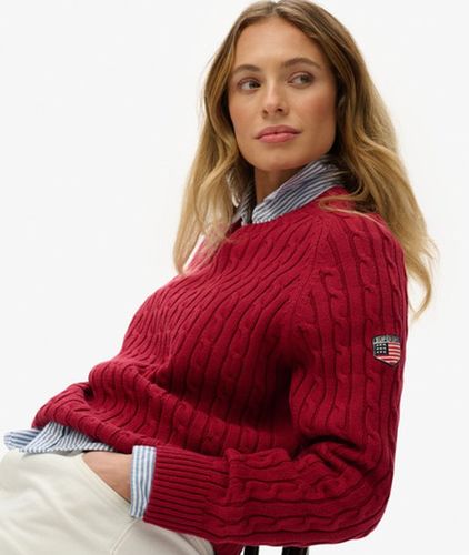 Damen Lässiger Zopfmuster-pullover - Größe: 44 - Superdry - Modalova