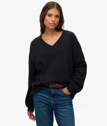 Damen OverGrößed Pullover mit V-ausschnitt - Größe: 42 - Superdry - Modalova