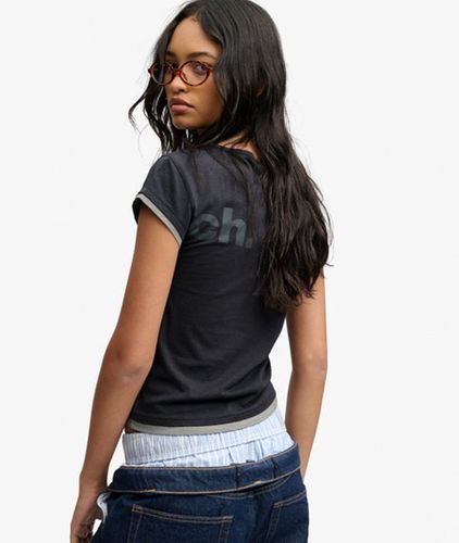 Damen Bench Figurbetontes T-shirt mit Kurzarm-layer - Größe: L - Superdry - Modalova