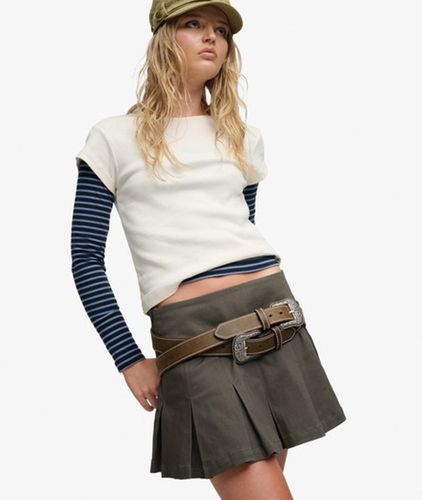 Damen Bench Logo Plissierter Twill-minirock - Größe: S - Superdry - Modalova