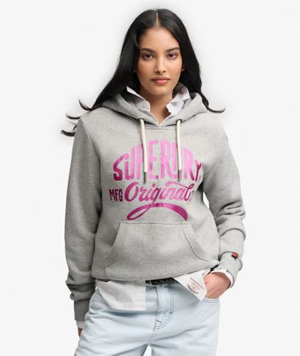 Damen Mfg Original Metallic Hoodie - Größe: 40 - Superdry - Modalova