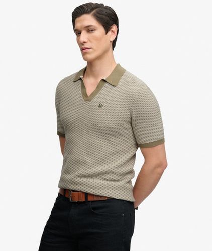 Herren Johnny Collar Strickpolo - Größe: M - Superdry - Modalova