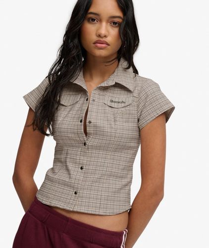 Damen Bench Kariertes Kurzarmhemd mit Schmaler Passform - Größe: S - Superdry - Modalova