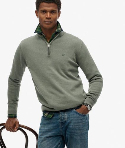 Herren Essentials Baumwoll-pullover mit Reißverschluss - Größe: M - Superdry - Modalova