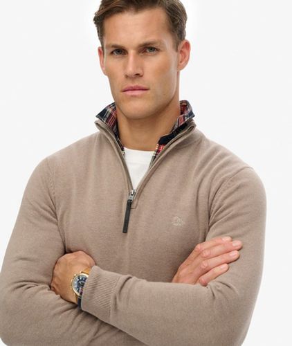 Herren Essentials Baumwoll-pullover mit Reißverschluss - Größe: XL - Superdry - Modalova