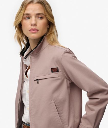 Damen Baumwolle Logo-Abzeichen Ranch-Jacke Mit Cordkragen, , Größe: 44 - Superdry - Modalova