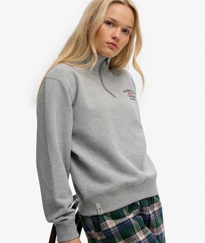 Damen Baumwolle Gesticktes Logo Athletic Essentials Grafik-Sweatshirt Mit Reißverschluss, , Größe: 44 - Superdry - Modalova