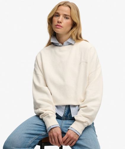 Damen Baumwolle Gesticktes Essential Logo Rundhals-Sweatshirt, , Größe: 34 - Superdry - Modalova