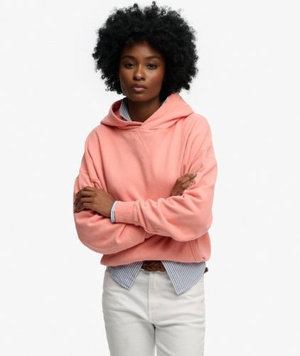 Damen Baumwolle Gesticktes Logo Studios Relaxed Kapuzenpullover, , Größe: 44 - Superdry - Modalova