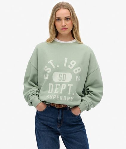 Damen Baumwolle Gesticktes Logo Athletic Essentials Relaxed Crew Sweatshirt, - Größe: 40 - Superdry - Modalova