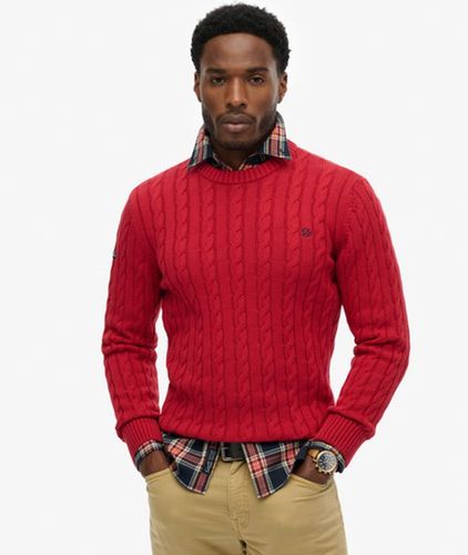 Herren Baumwoll-zopfmuster Rundhals-pullover - Größe: M - Superdry - Modalova