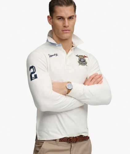 Herren Rugby-oberteil mit Doppeltem Emblem - Größe: L - Superdry - Modalova