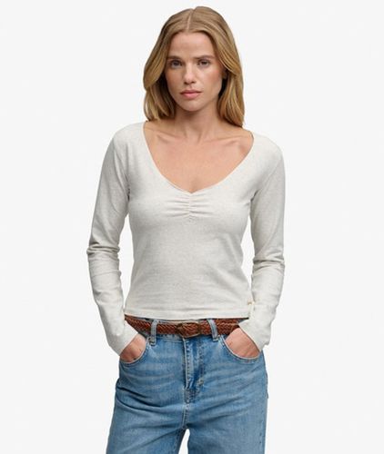 Damen Athletic Essential Langarmshirt mit Raffung - Größe: 44 - Superdry - Modalova
