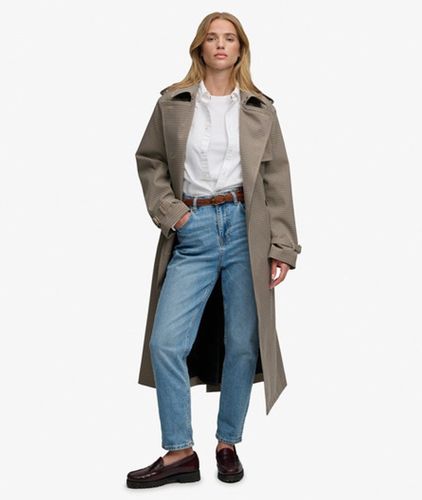 Damen Micro Check Trenchcoat - Größe: 38 - Superdry - Modalova